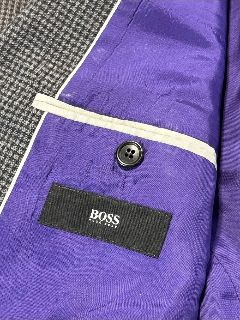HUGO BOSS The James Sport Coat Jacket Men's 38R Brown-Gray Check Lightweight